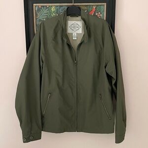 Mens army green olive basic jacket coat size medium